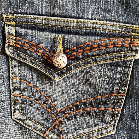 Rampage Embroidered Flap Pocket Jeans Size 5 - Picture 2 of 12
